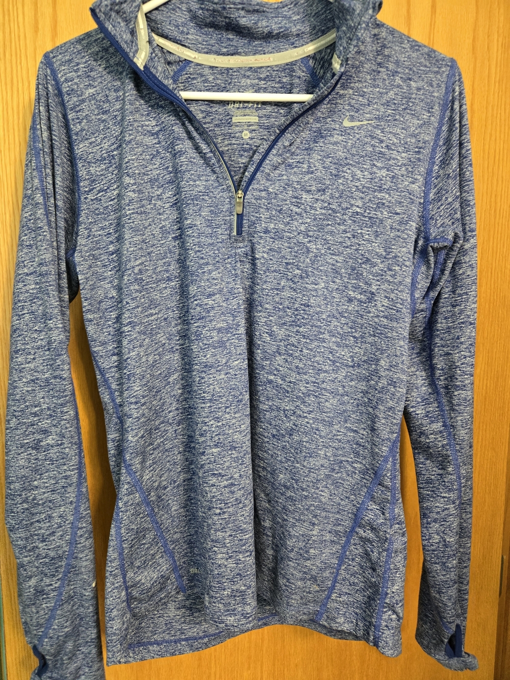 Nike Blue Heathered Quarter-Zip Performance Pullover